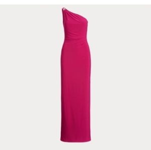 Ralph Lauren Long One Shouldered Evening Dress